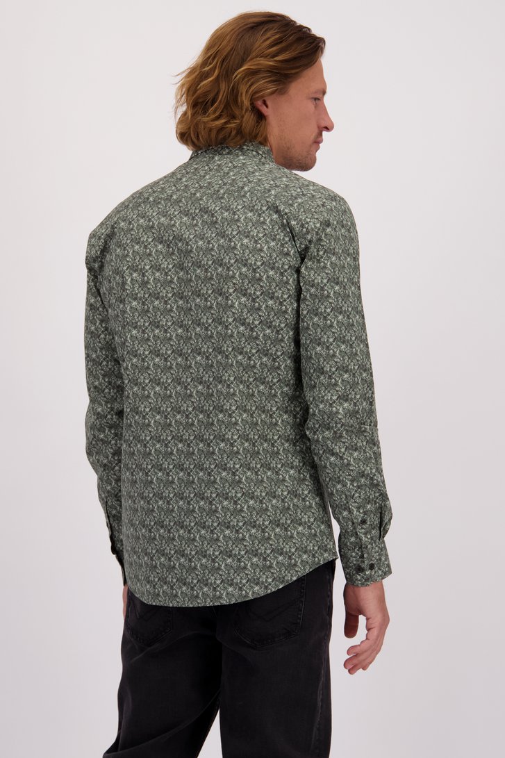Achterkant van Hemd met groene gemêleerd print - Regular fit door Bluefields voor Heren