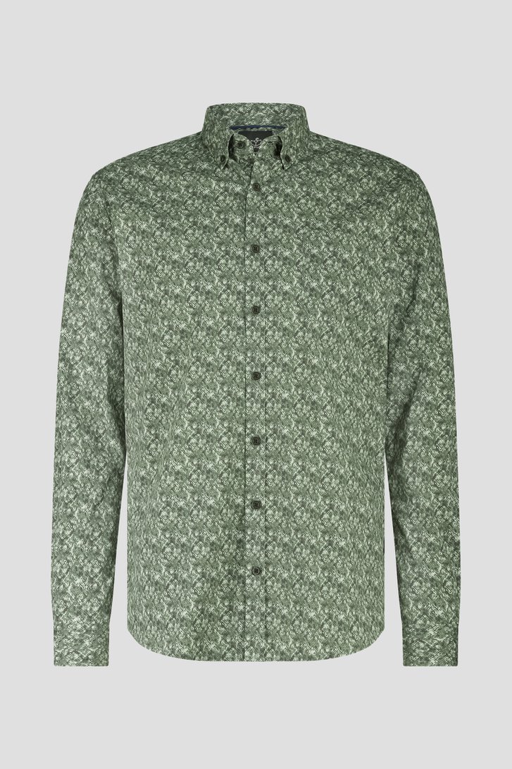 Productfoto 1 van Hemd met groene gemêleerd print - Regular fit door Bluefields voor Heren