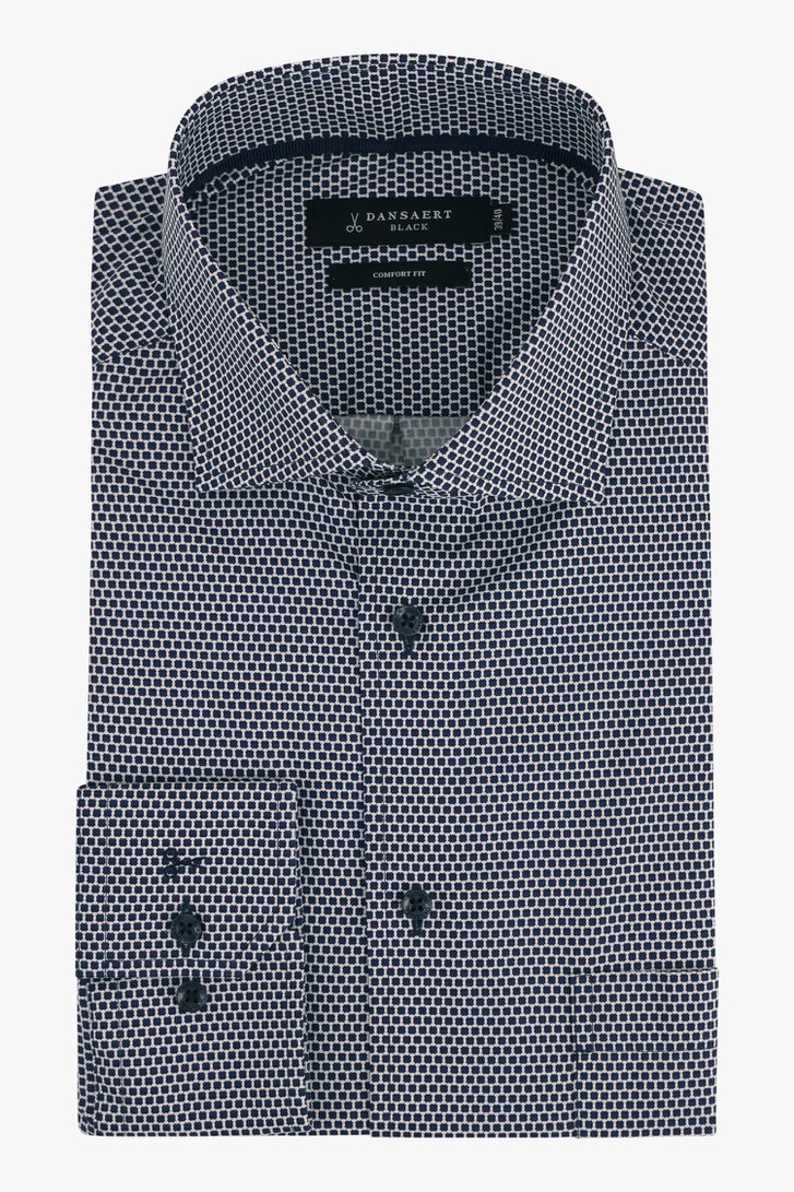 Hemd met wit-blauwe print - comfort fit van Dansaert Black voor Heren