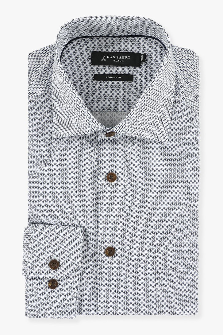 Hemd met wit-blauwe print - regular fit