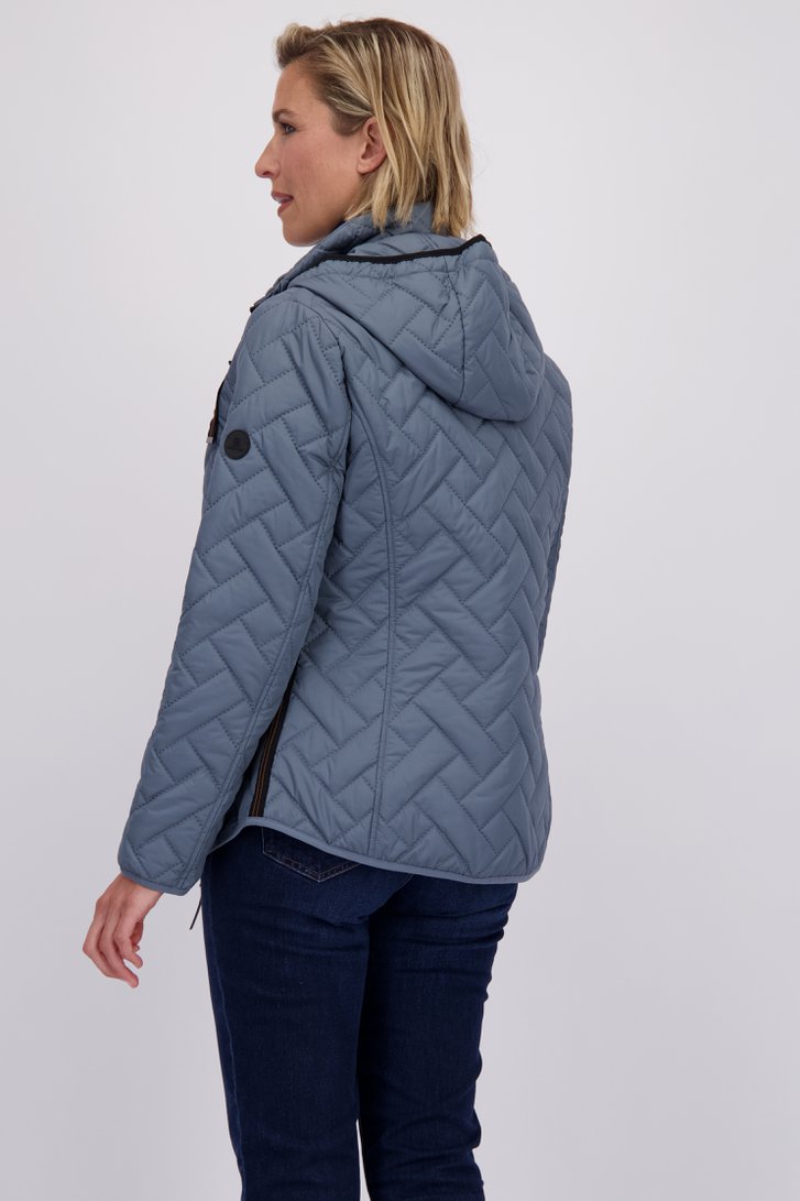 Le dos de Imperméable bleu avec capuche amovible de Barbara Lebek pour Femmes