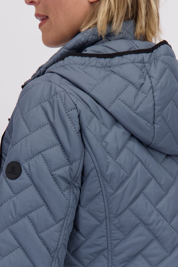 Détail de Imperméable bleu avec capuche amovible de Barbara Lebek pour Femmes