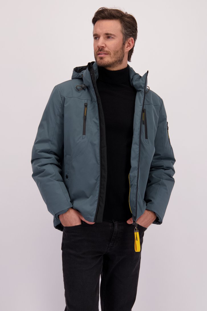 Le devant de Imperméable matelassé bleu de District pour Hommes