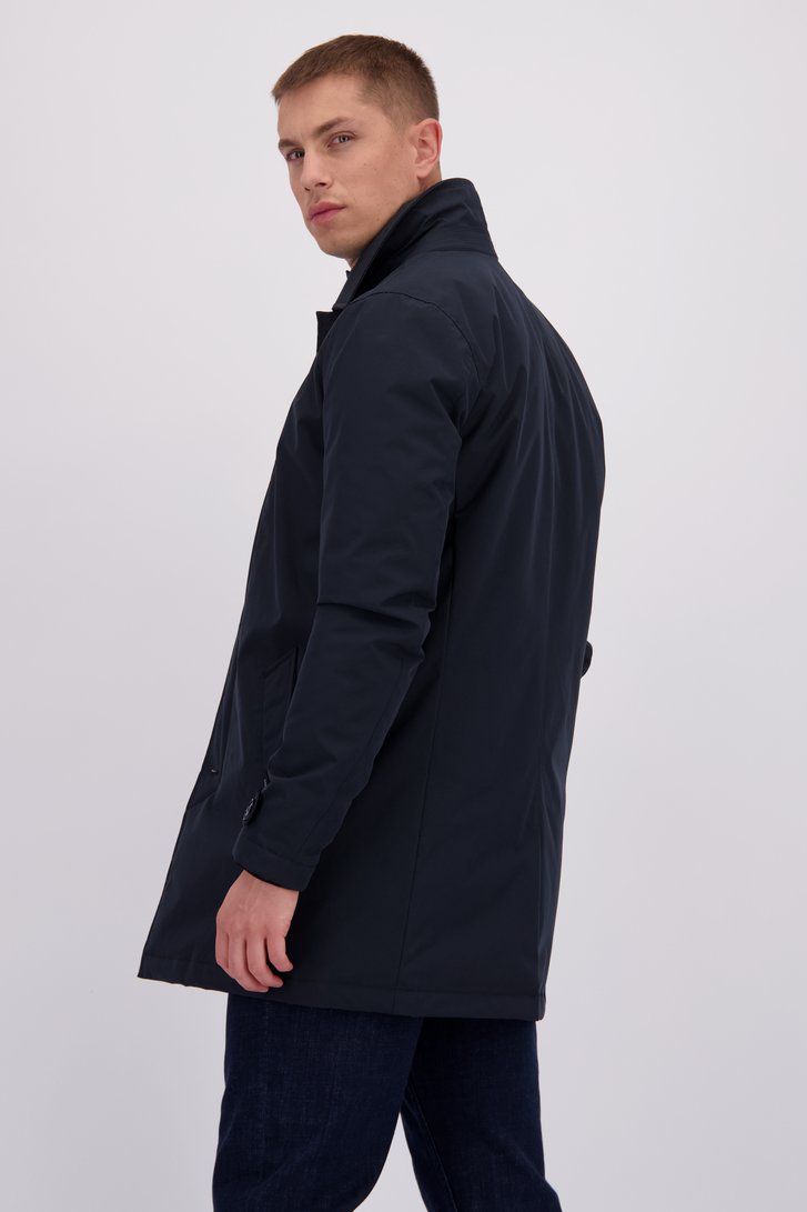 Le dos de Imperméable matelassé bleu de District pour Hommes