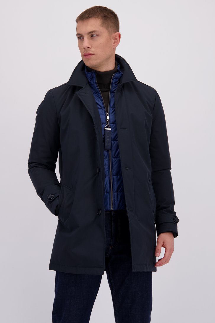 Le devant de Imperméable matelassé bleu de District pour Hommes