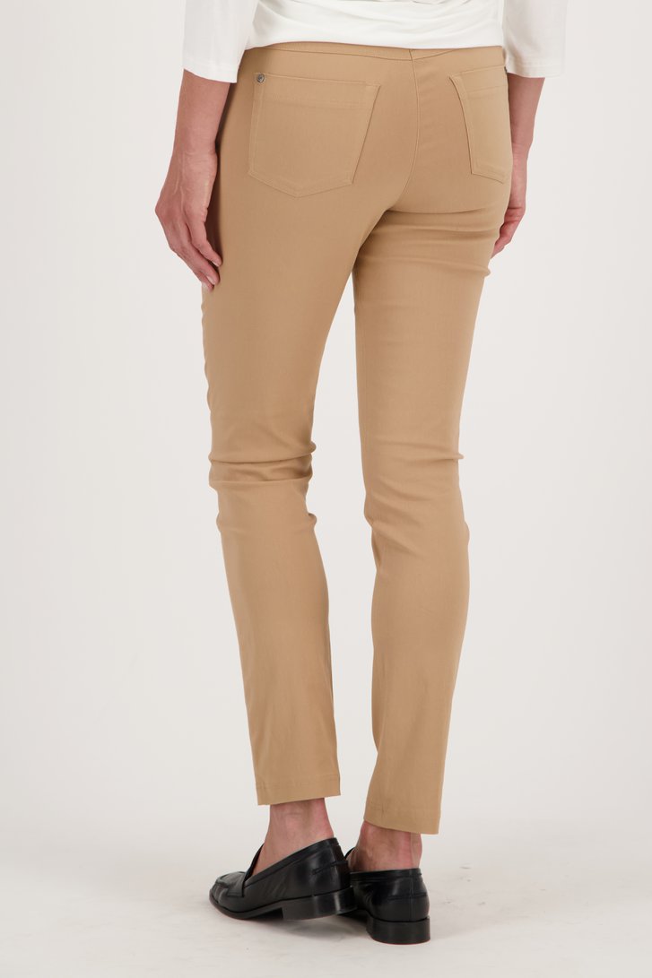 Jean beige avec stretch et taille élastiquée de Claude Arielle pour Femmes