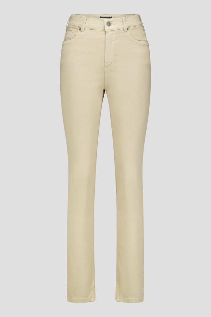 Jean beige avec stretch et taille élastiquée de Claude Arielle pour Femmes