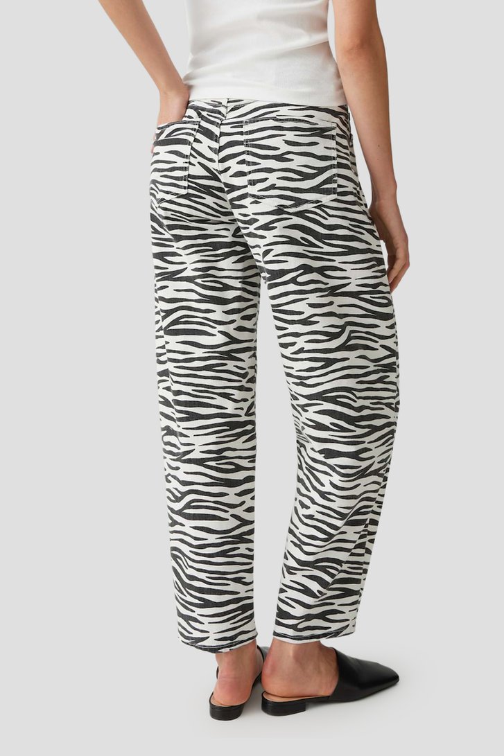 Le dos de Jean blanc avec imprimé zèbre - Barrel fit de Opus pants pour Femmes