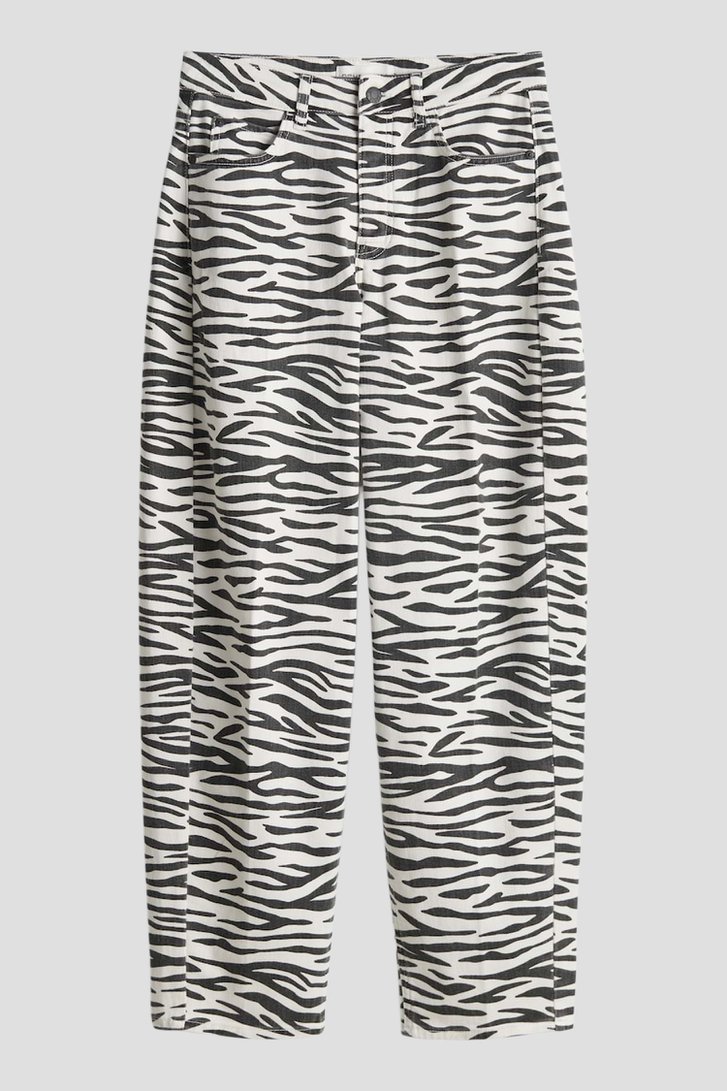 Photo produit 1 de Jean blanc avec imprimé zèbre - Barrel fit de Opus pants pour Femmes