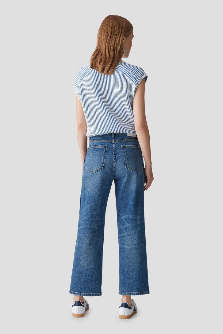 Jean bleu avec bande contrastante  - Wide leg fit de Opus pour Femmes