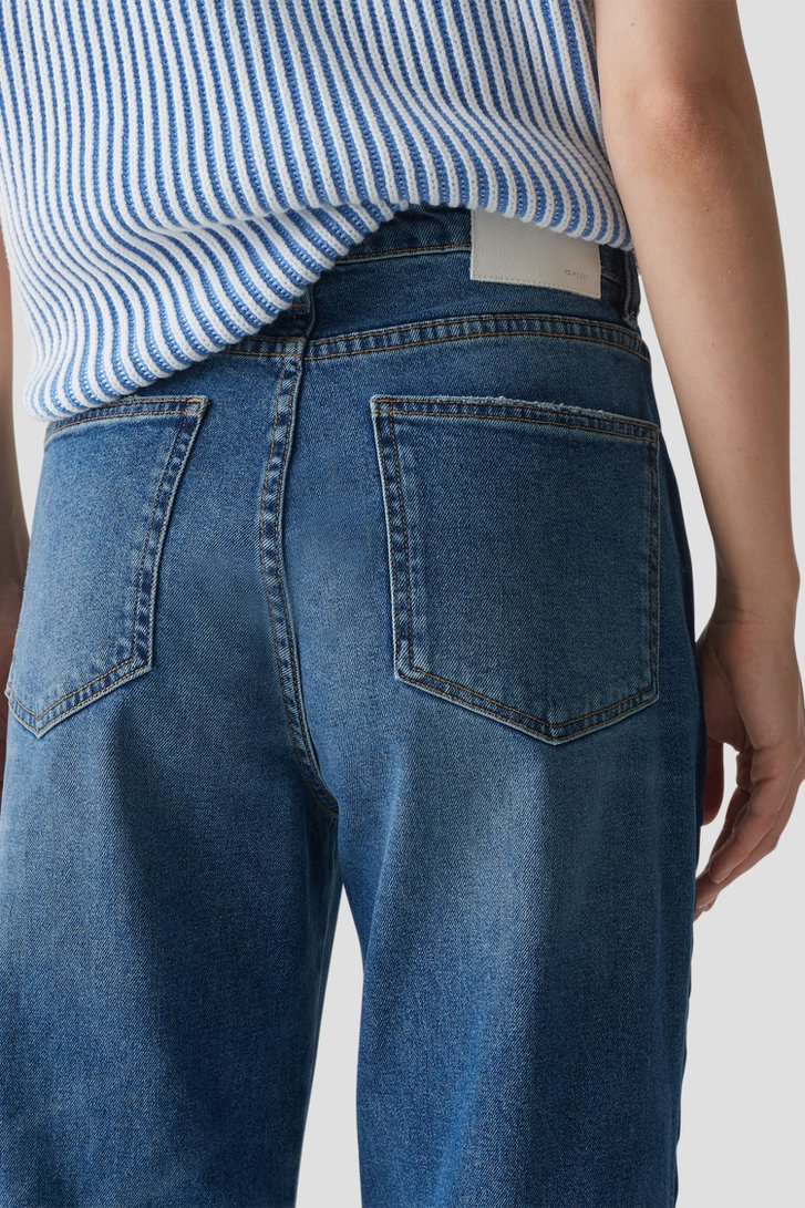 Jean bleu avec bande contrastante  - Wide leg fit de Opus pour Femmes