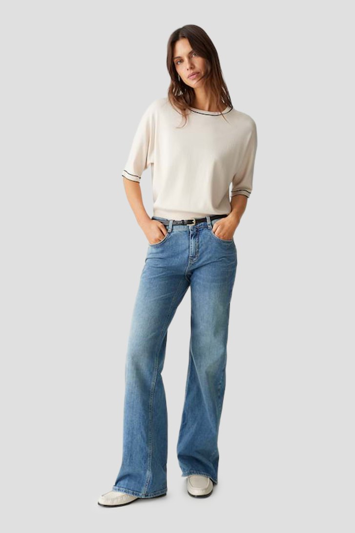 Le devant de Jean bleu clair - Coupe wide leg de Opus pants pour Femmes