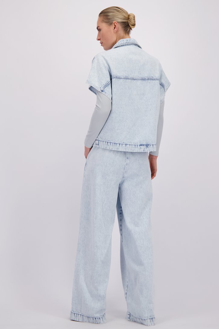 Détail de Jean bleu clair large à taille élastique de Liberty Island Denim pour Femmes