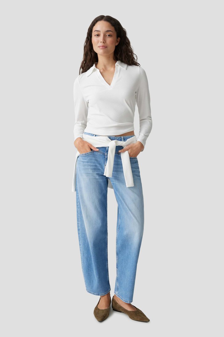 Le devant de Jean bleu - Coupe barrel de Opus pants pour Femmes
