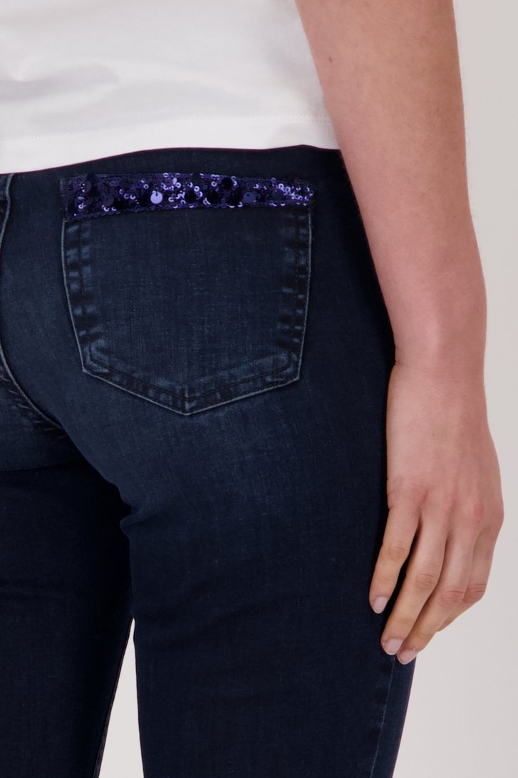 Jean bleu foncé avec paillettes - Straight fit de Angels pour Femmes