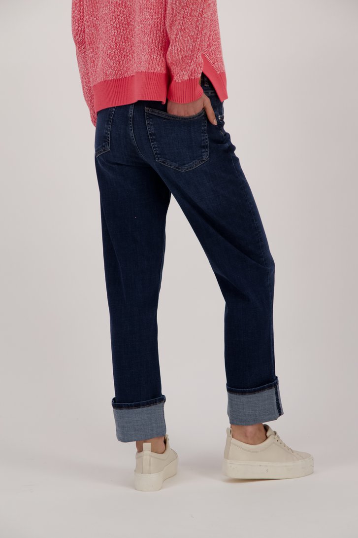 Jean bleu moyen avec revers - Straight fit de Opus pour Femmes