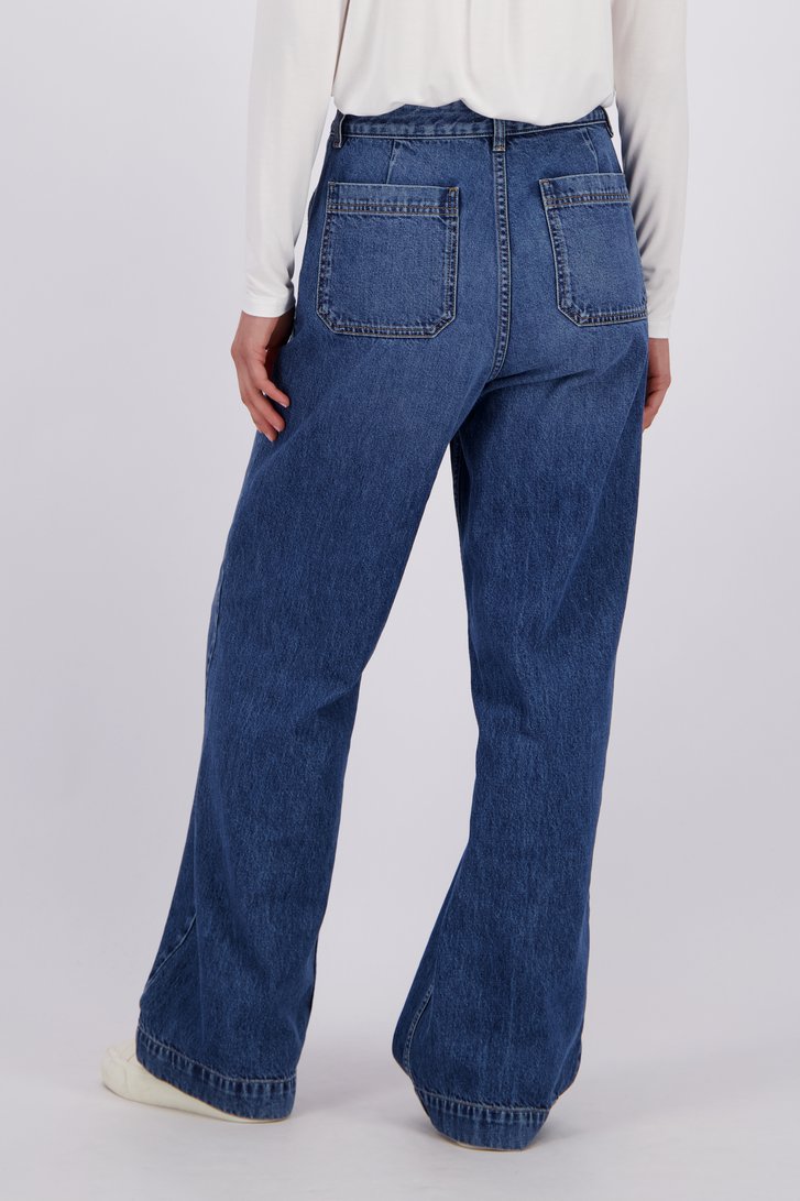Le dos de Jean bleu moyen – Wide leg fit de Liberty Island Denim pour Femmes