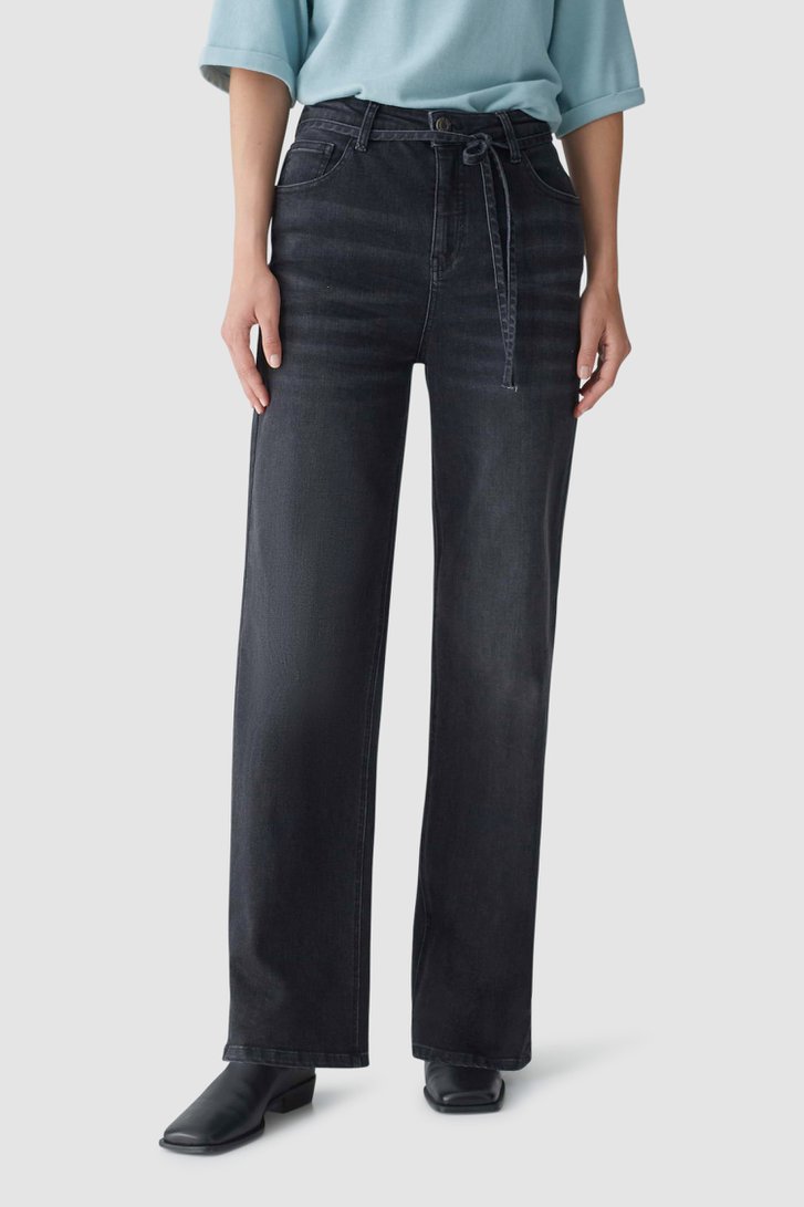 Le devant de Jean gris avec nœud papillon - Wide leg fit de Opus pour Femmes