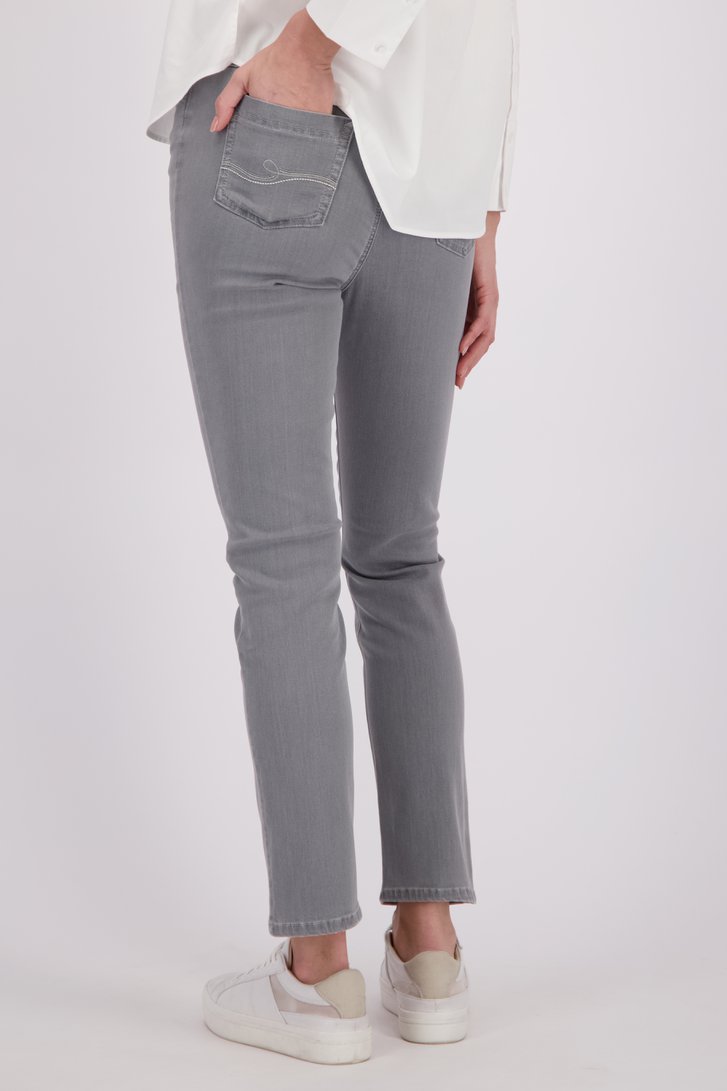 Jean gris avec stretch et taille élastiquée de Claude Arielle pour Femmes