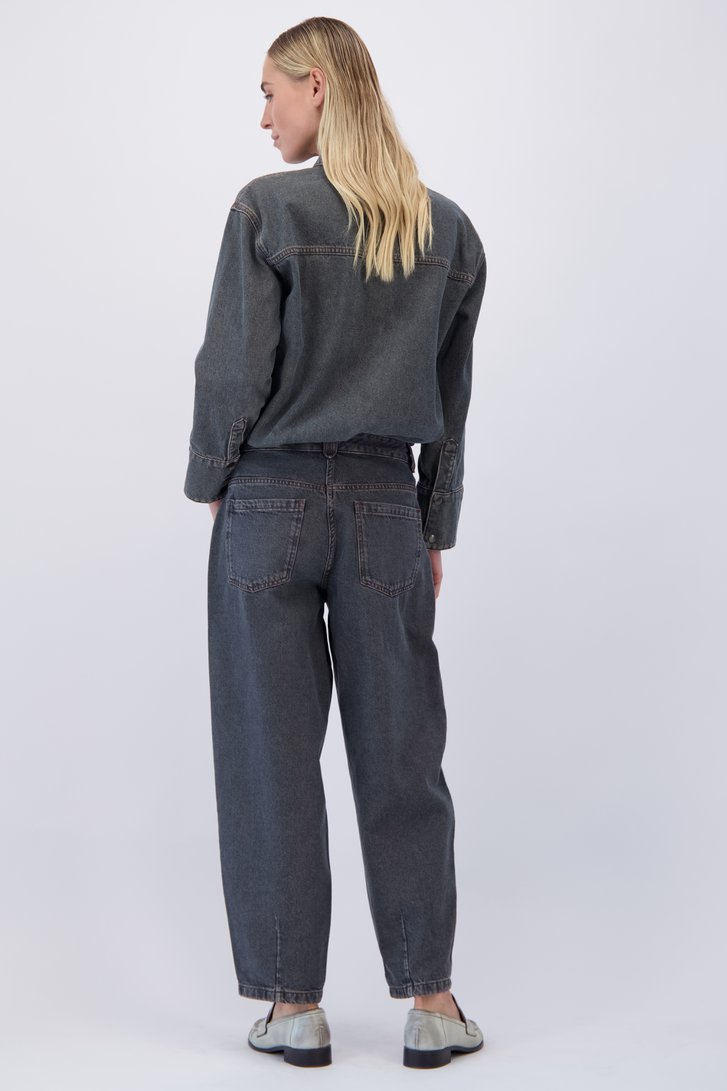 Le dos de Jean gris longueur cheville – Barrel fit de Liberty Island Denim pour Femmes