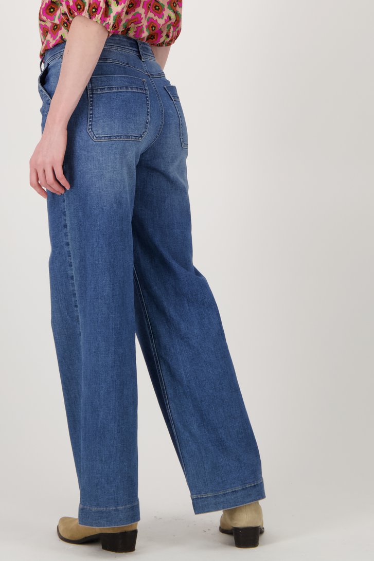 Jean large bleu foncé de Geisha pour Femmes