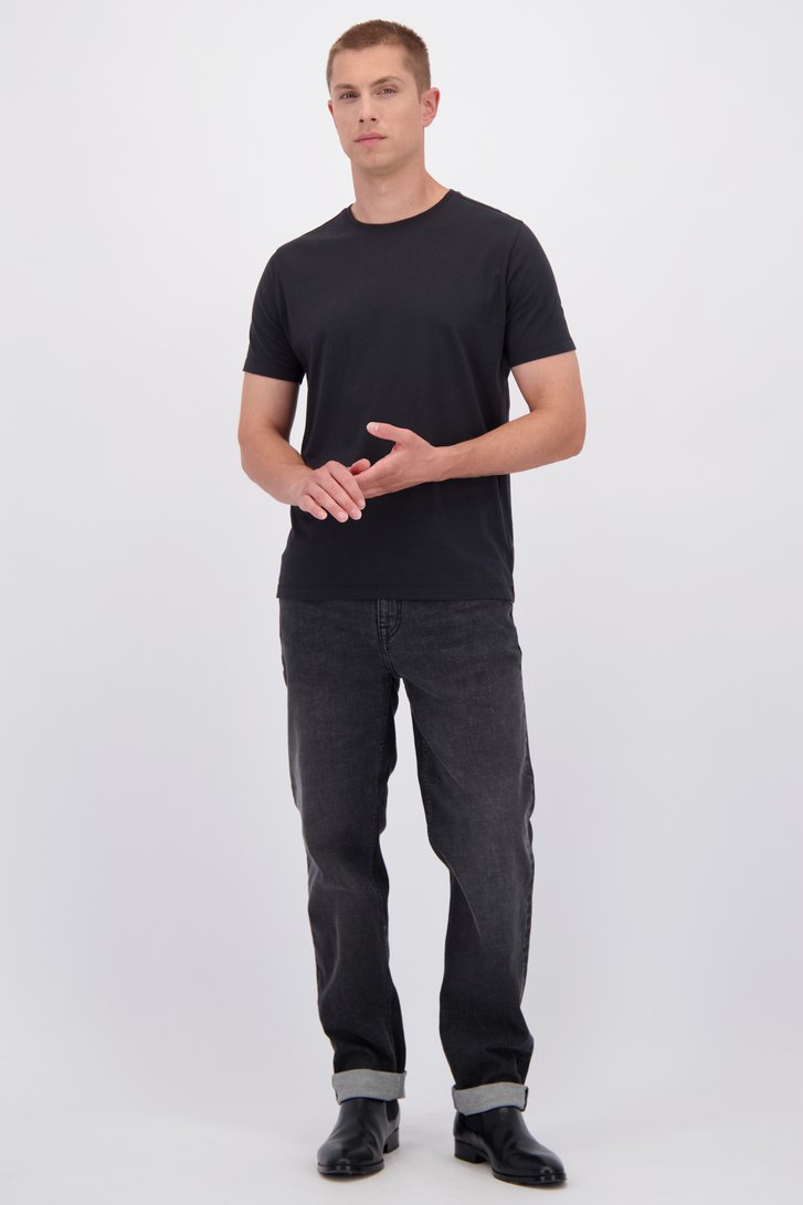 Le devant de Jean noir – Coupe tapered de Liberty Island Denim pour Hommes