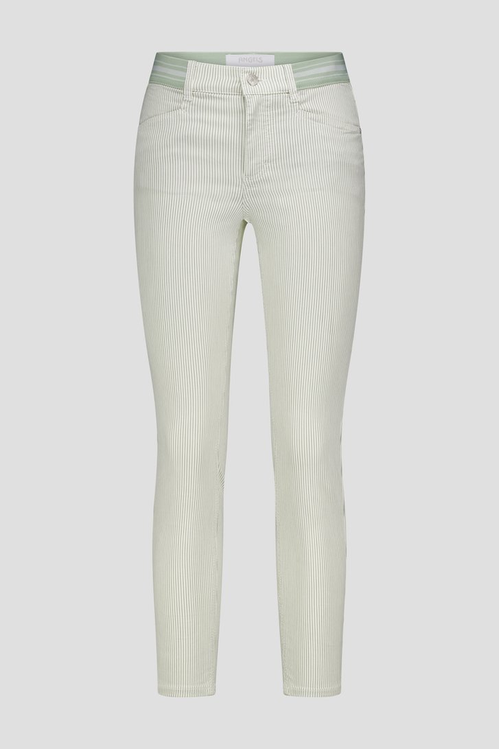Jean rayé vert - Slim fit - Longuer 7/8 de Angels pour Femmes