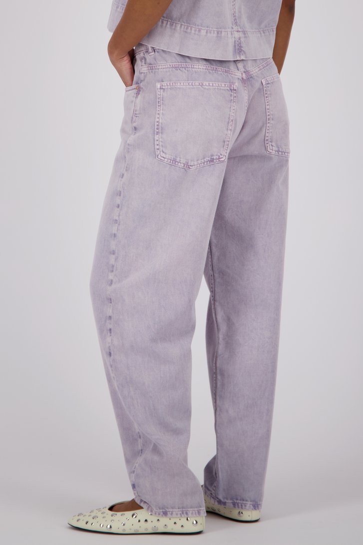 Jean straight fit lila avec effet délavé de Louise pour Femmes