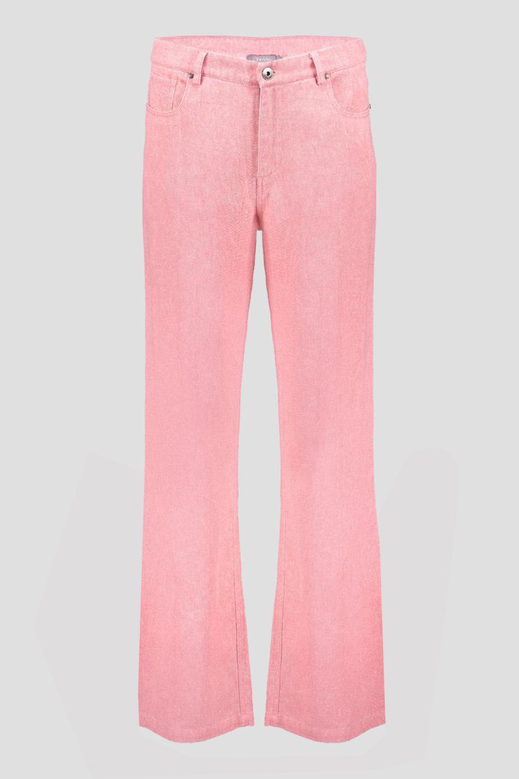 Jeans rose large avec look chiné de Geisha pour Femmes