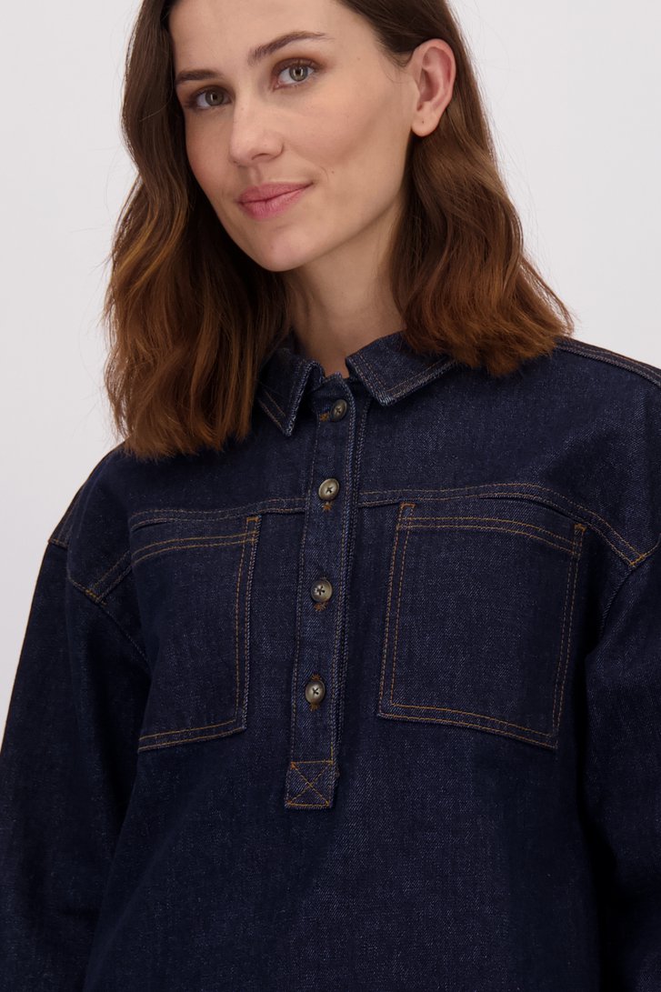 Detail van Jeanskleedje met lange mouwen door LŌVING voor Dames