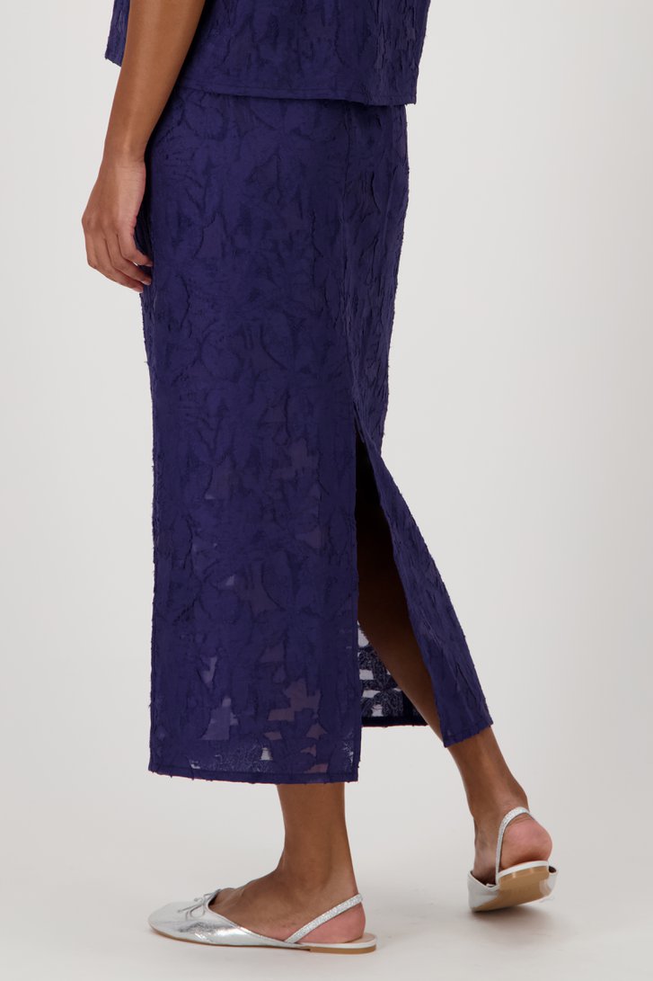 Jupe bleu foncé en dentelle transparente de Louise pour Femmes