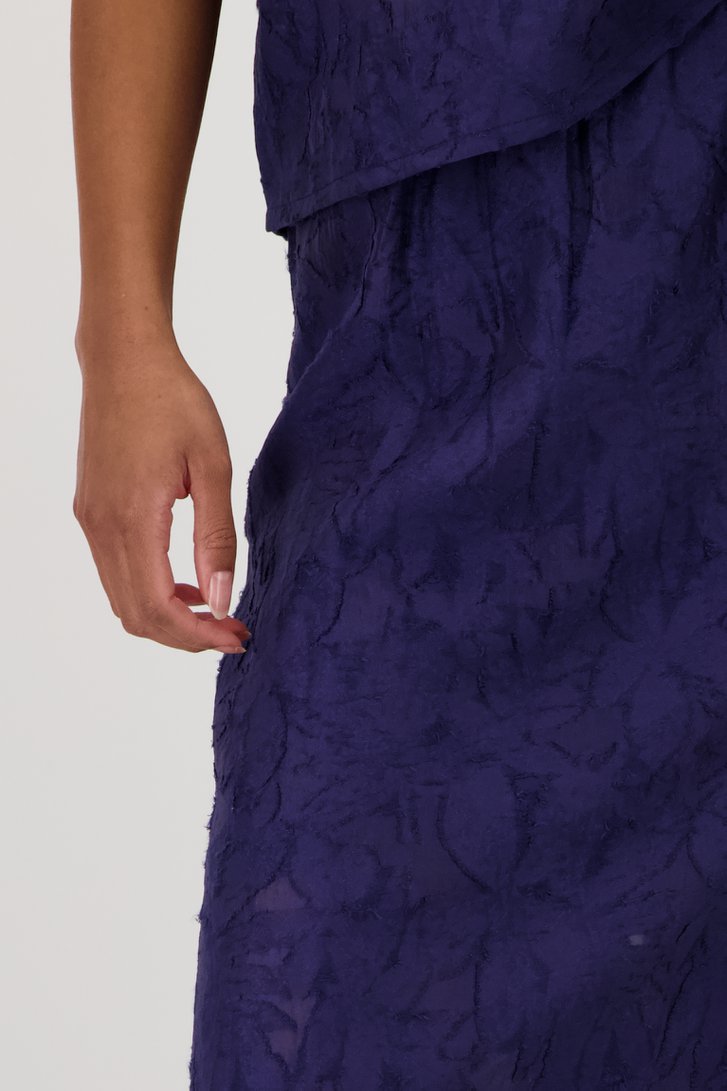 Jupe bleu foncé en dentelle transparente de Louise pour Femmes
