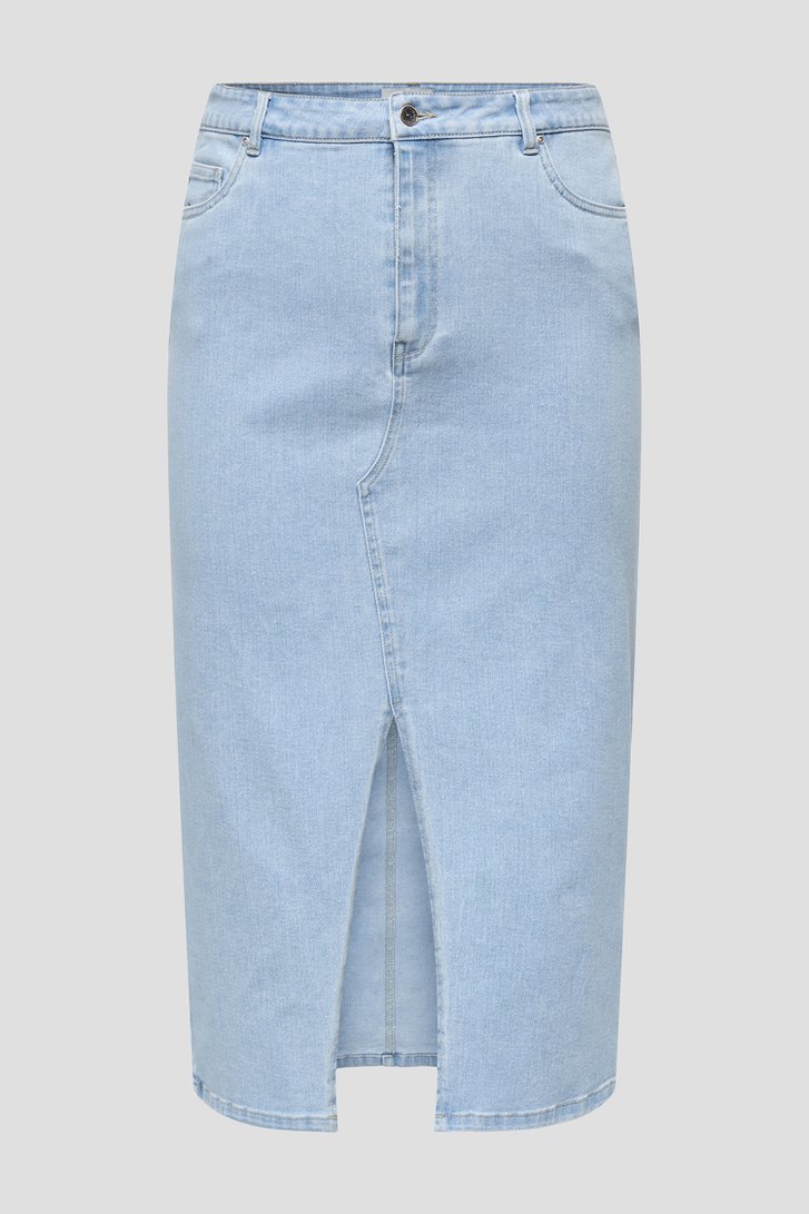 Jupe en jean bleu clair avec fente de Only Carmakoma pour Femmes