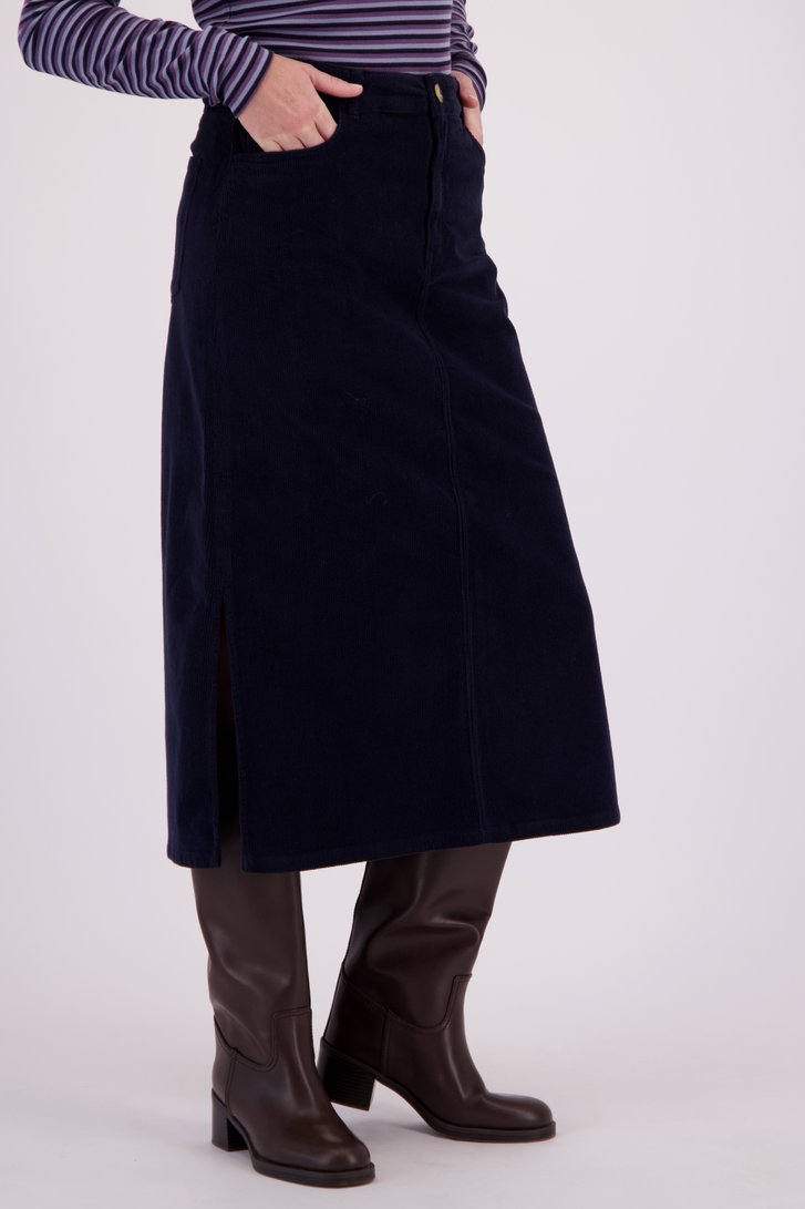Le devant de Jupe en velours bleu foncé de Libelle pour Femmes