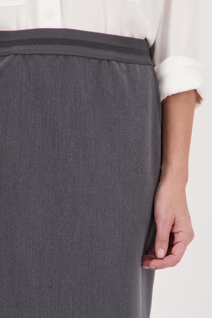 Jupe grise à taille élastiquée de Claude Arielle pour Femmes