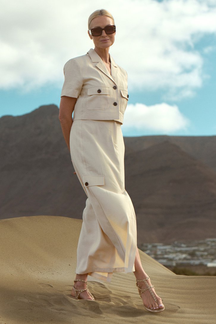 Jupe longue beige clair avec fente de JDY pour Femmes
