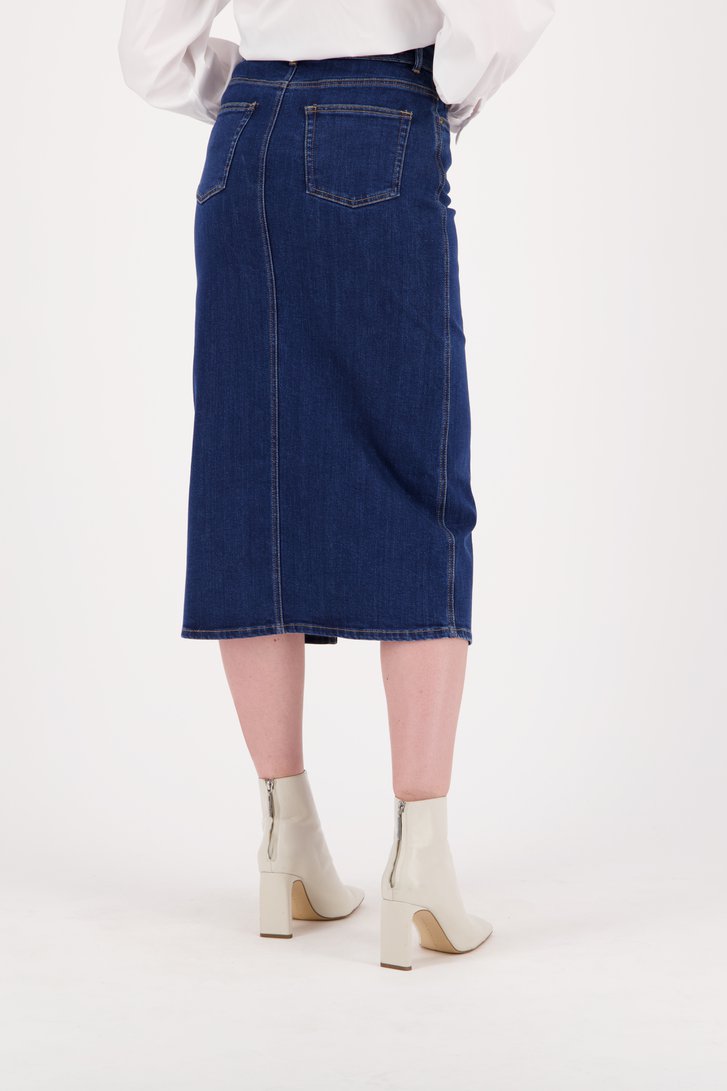 Jupe longue en jean bleu foncé de Liberty Island Denim pour Femmes