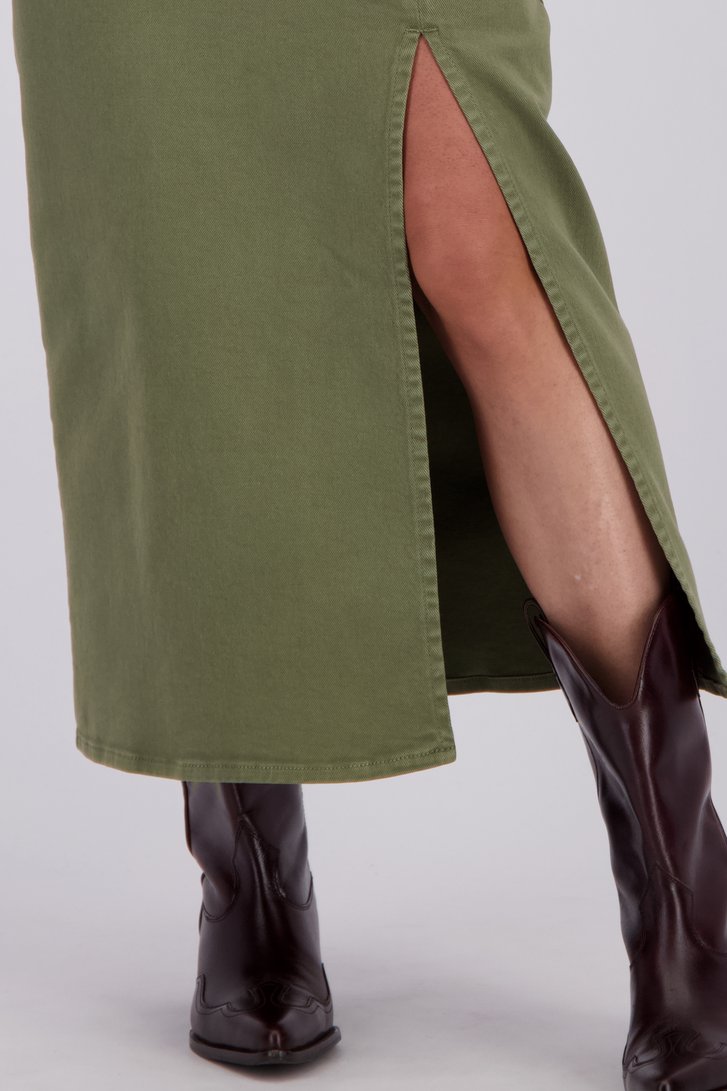 Détail de Jupe longue en jean verte  de Liberty Island Denim pour Femmes