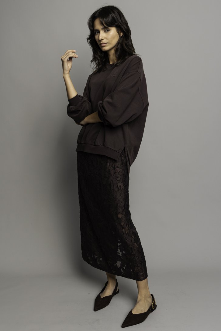 Photo supplémentaire 5 de Jupe marron avec broderies de Louise pour Femmes