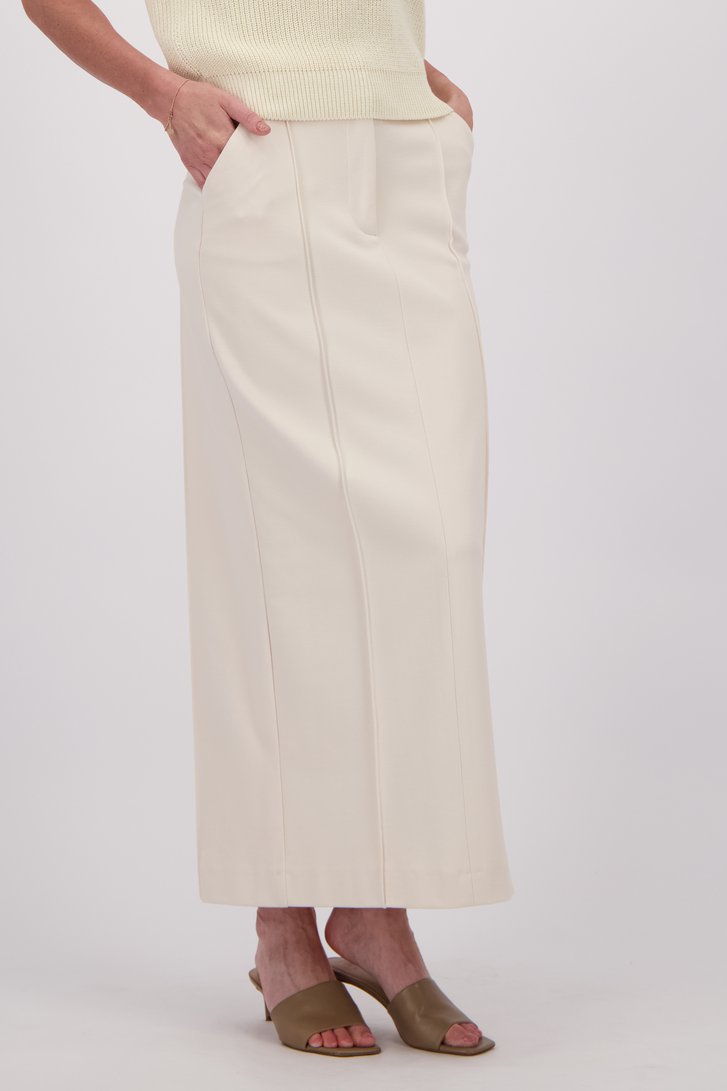 Jupe maxi beige clair avec fente à l'arrière de AC by Annelien Coorevits pour Femmes