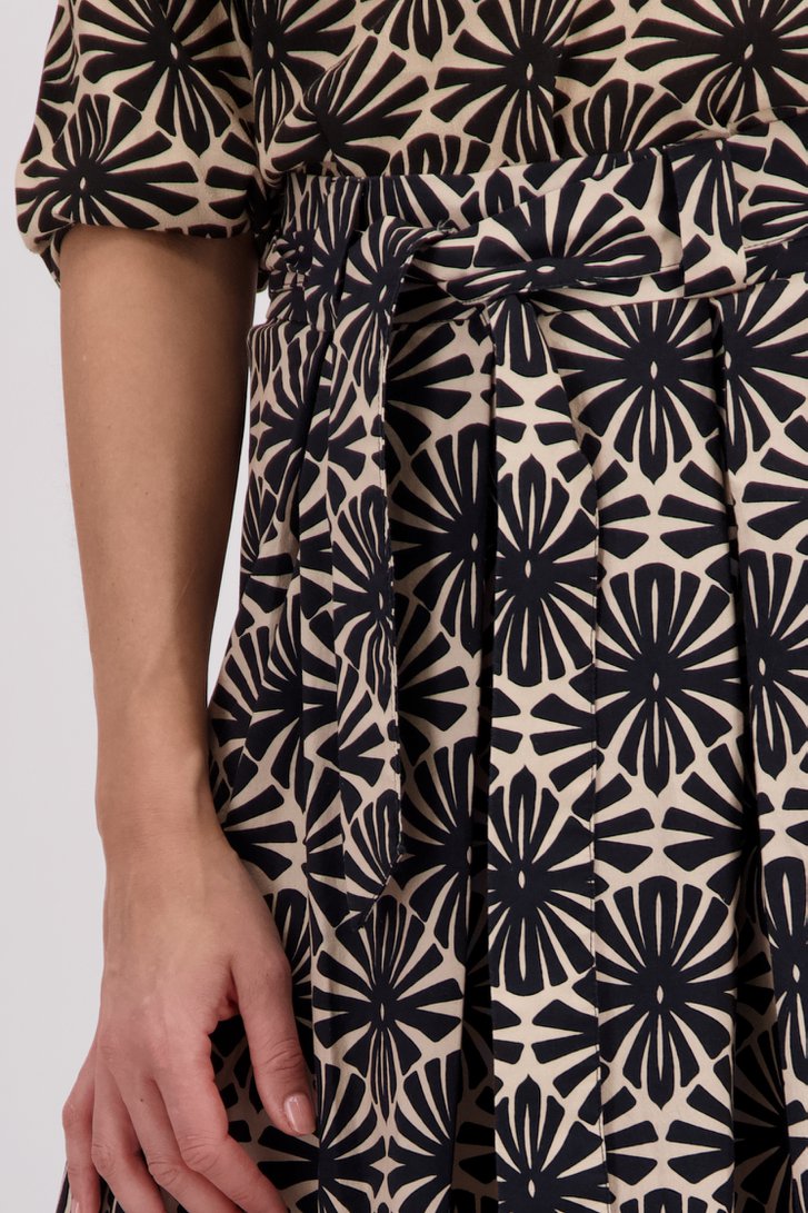Jupe midi beige avec imprimé floral noir de More & More pour Femmes