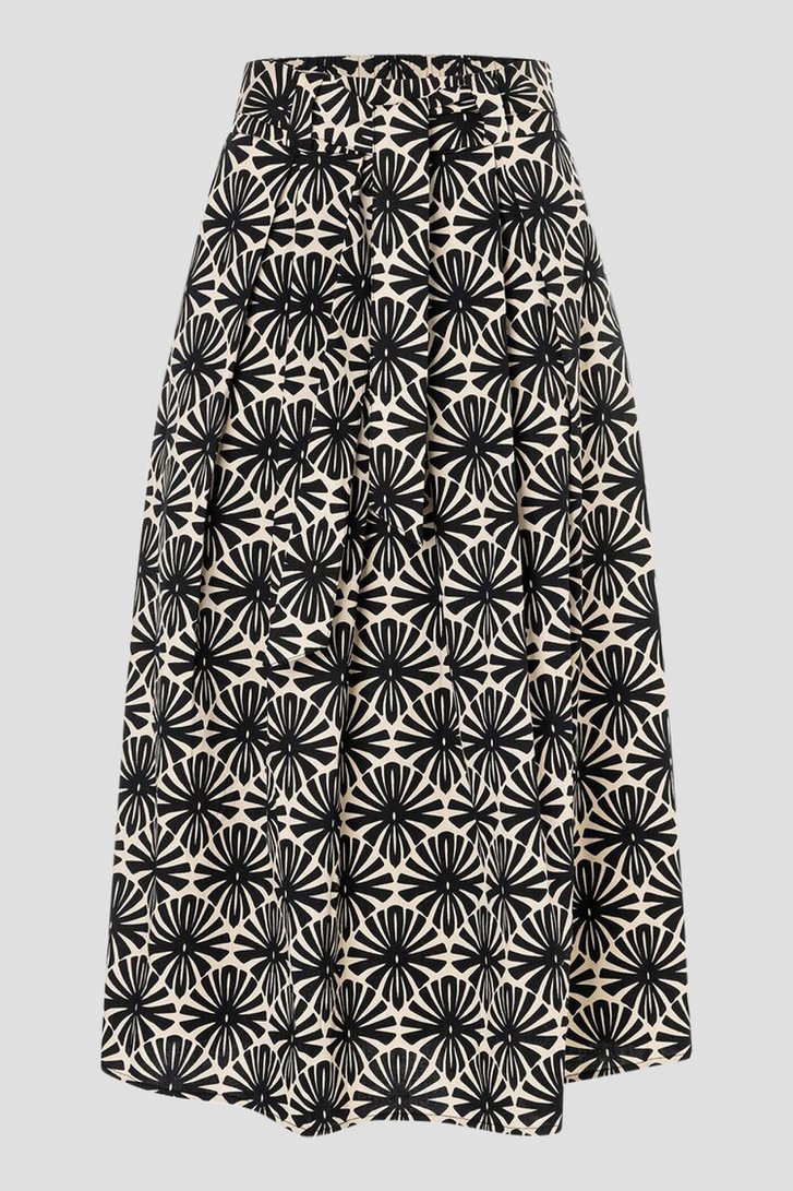 Jupe midi beige avec imprimé floral noir de More & More pour Femmes