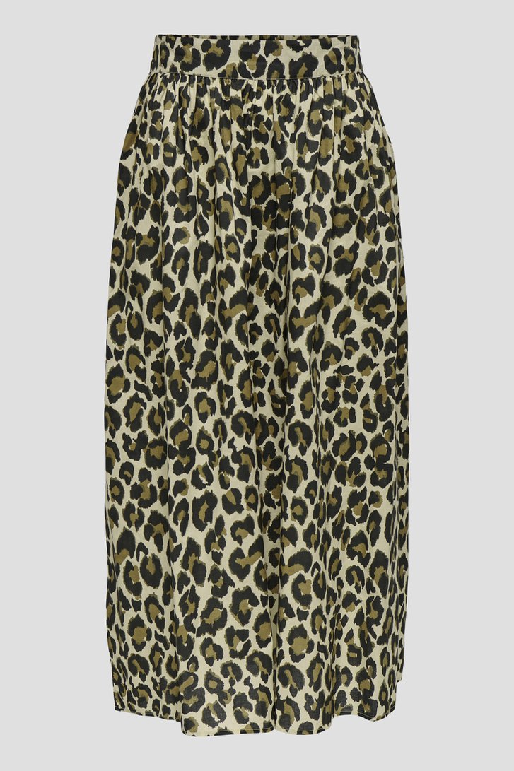 Jupe midi beige clair à imprimé léopard de JDY pour Femmes