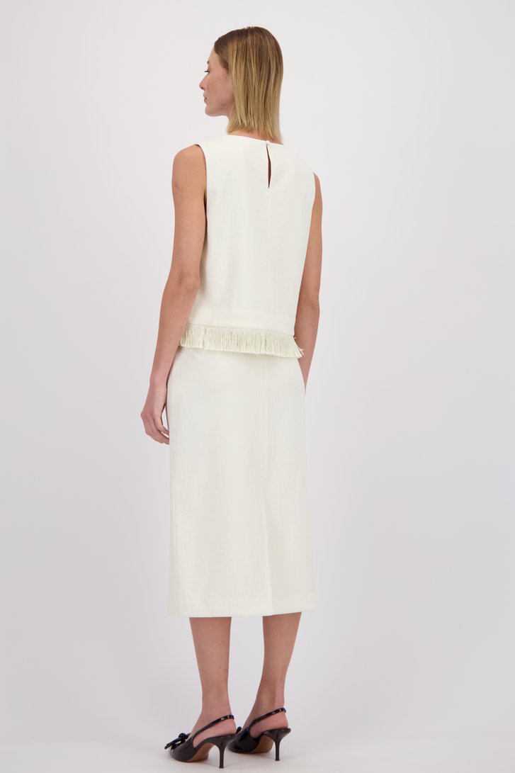 Le dos de Jupe midi blanche fendue de D'Auvry pour Femmes