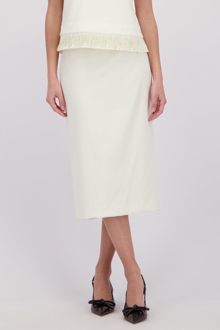 Détail de Jupe midi blanche fendue de D'Auvry pour Femmes