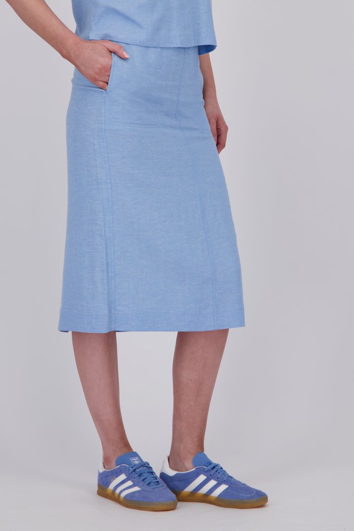 Jupe midi bleue à effet mélangé de Libelle pour Femmes
