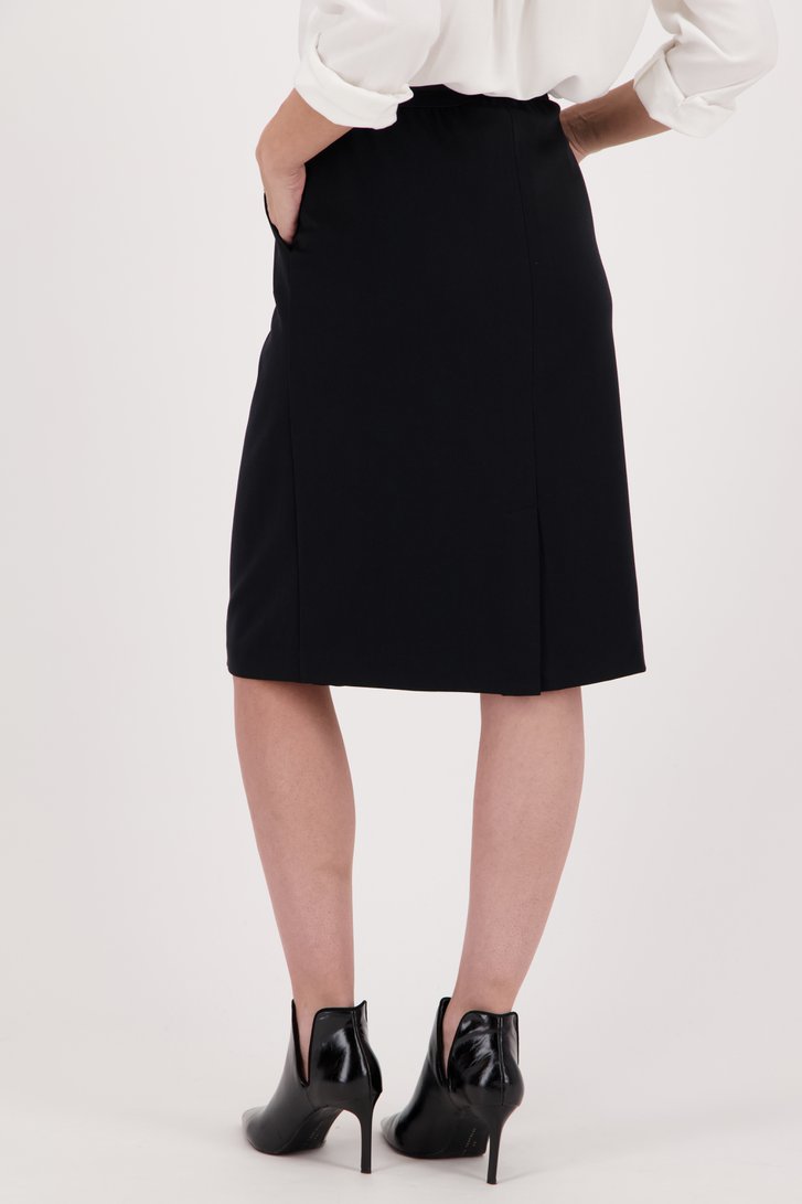 Le dos de Jupe noire à taille élastique de Claude Arielle pour Femmes
