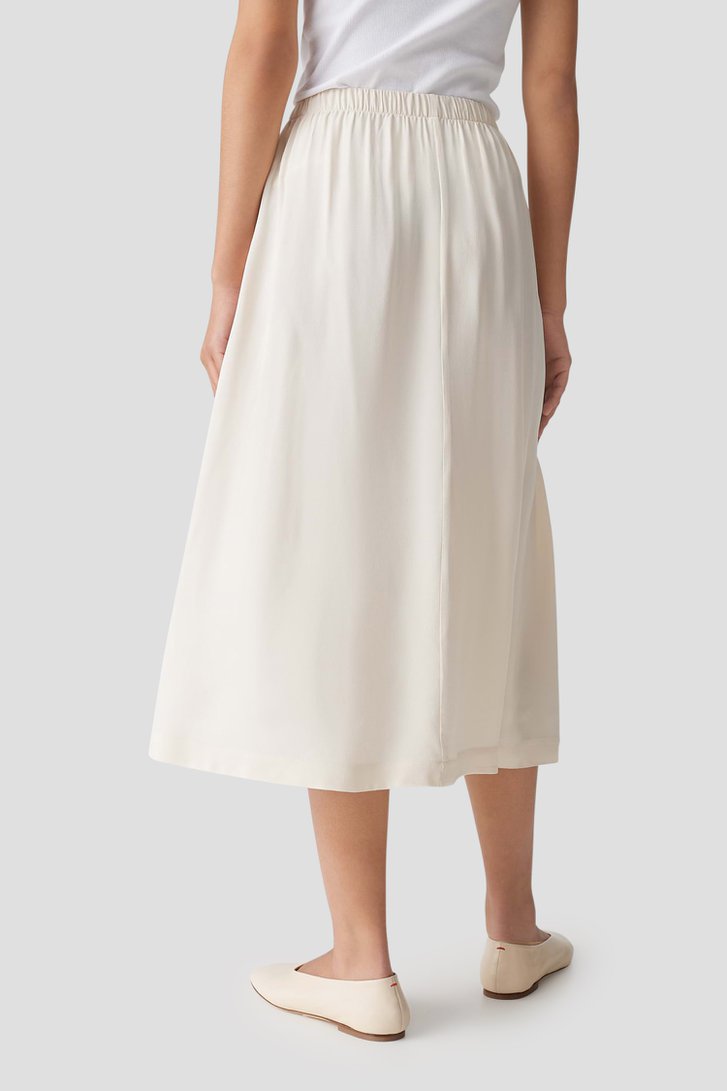 Jupe plissée midi beige de Opus pour Femmes