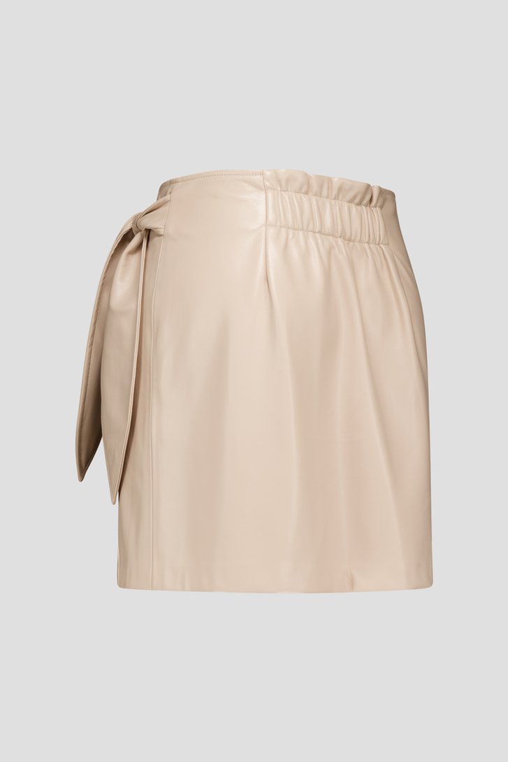 Jupe portefeuille taupe à l'aspect cuir de Louise pour Femmes