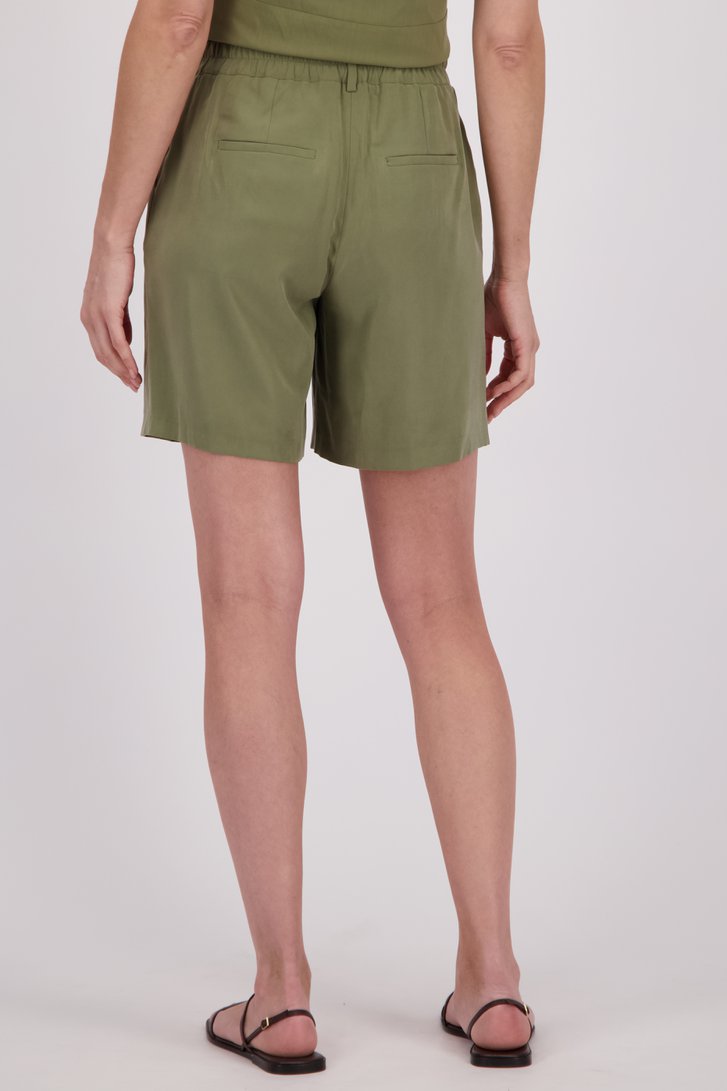 Kaki bermuda met elastische tailleband van More & More voor Dames